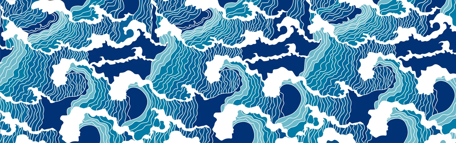 Motif : Mer zen 01, dessin seul sans mise en situation
