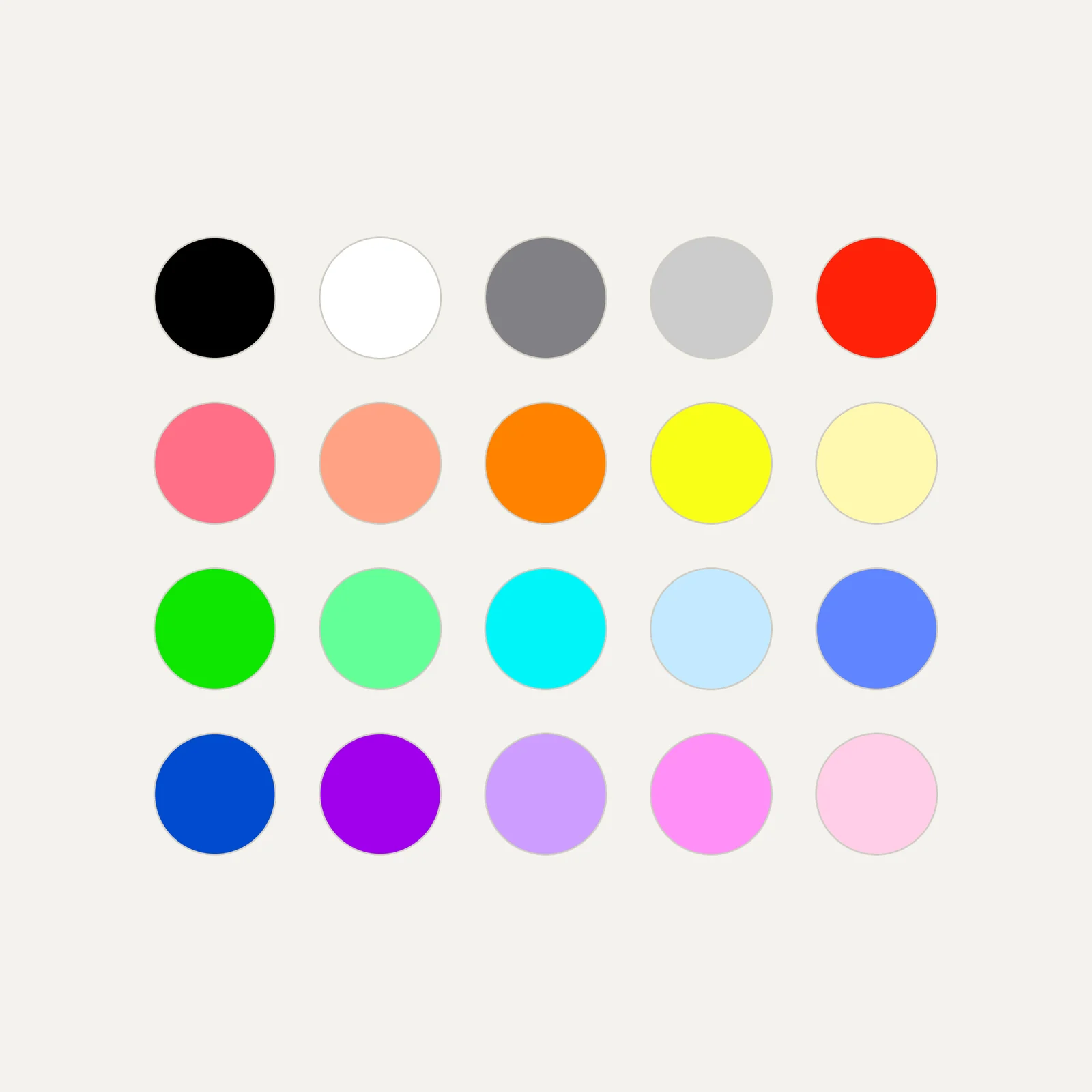Les 20 coloris disponibles pour le sticker soldes Affiche