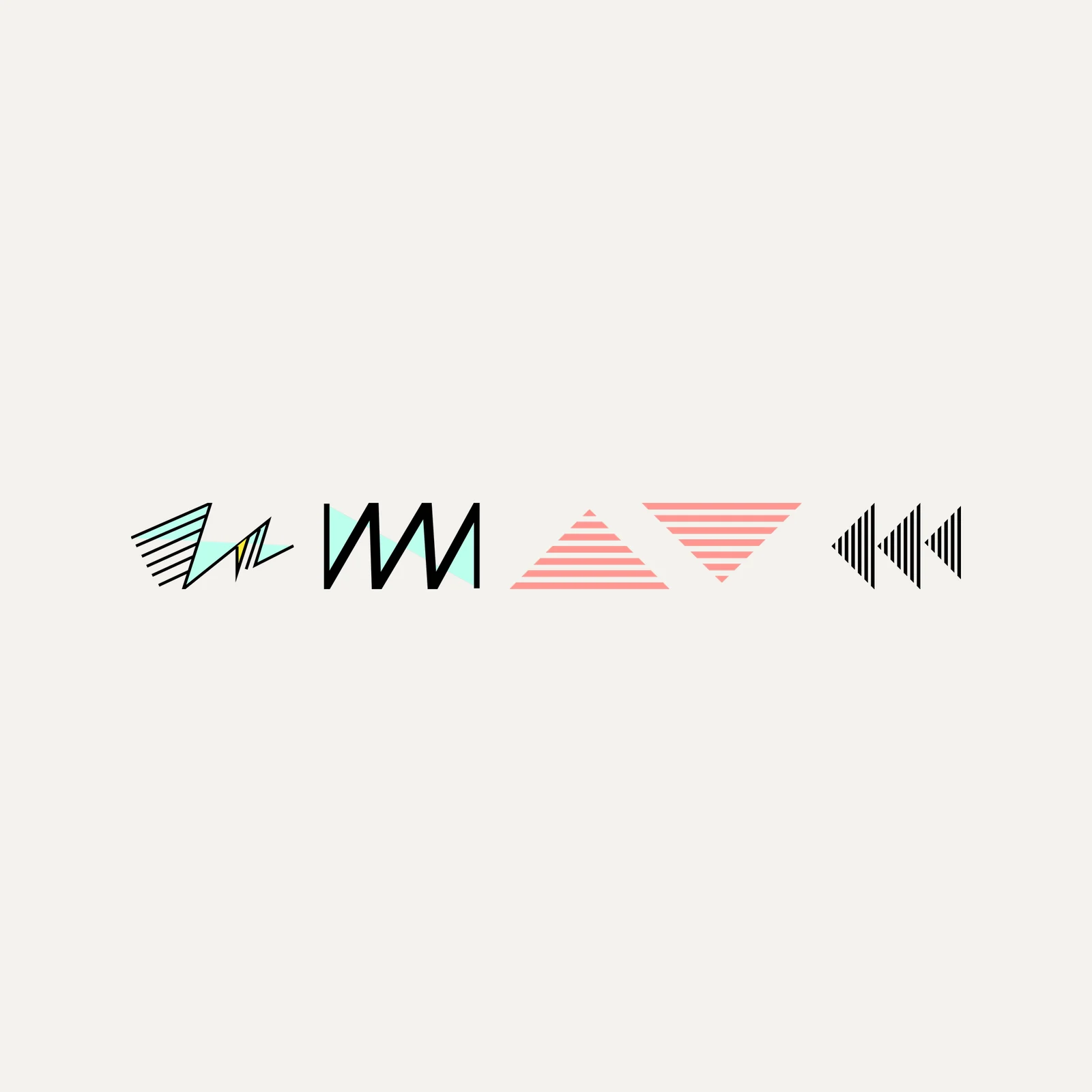 Motifs graphiques du kit My Soldes : zigzags, triangles rayés et flèches
