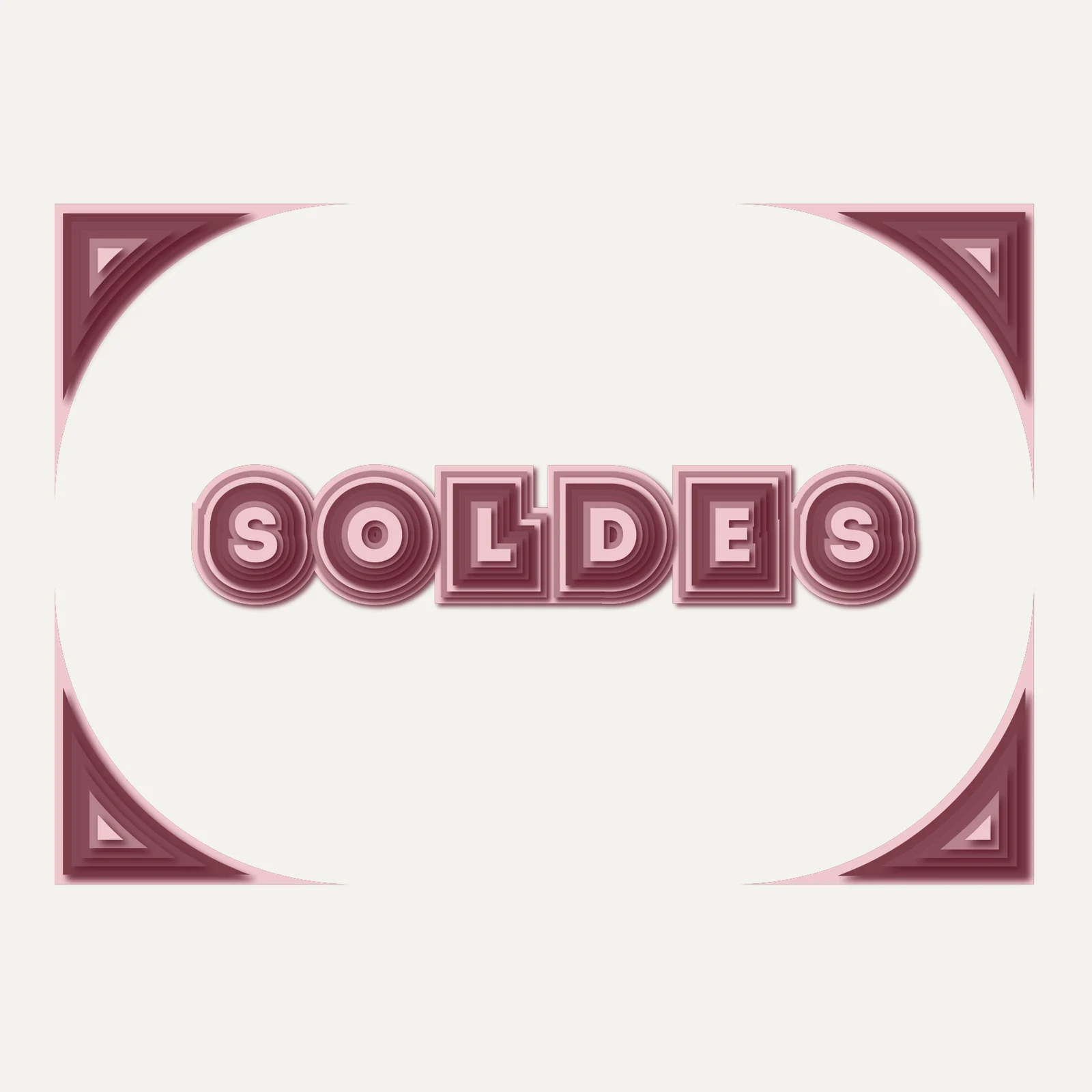 Vitrophanie soldes Rétro, variante ton sur ton bordeaux